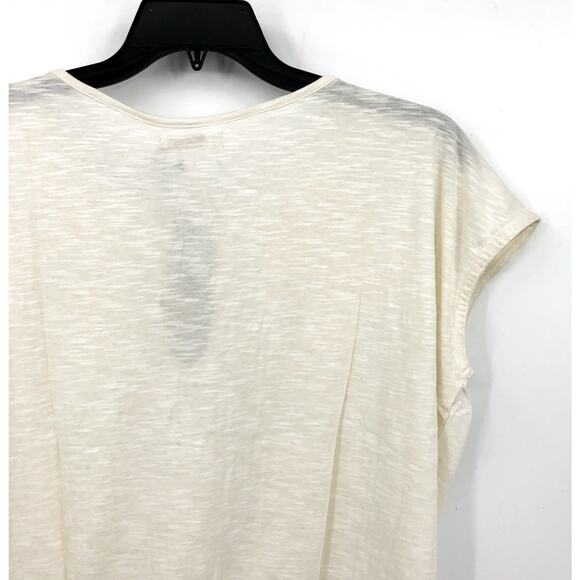 PRANA Women's Ocupas Popover Top Medium Soft White Pintuck Short Sleeve NWT - Picture 7 of 11